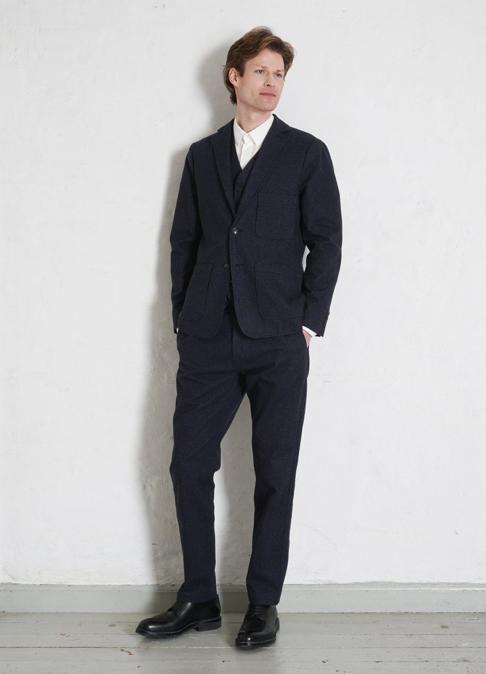 HANSEN GARMENTS - CHRIS | Classic Two Button Blazer | Brushed Blue - HANSEN Garments