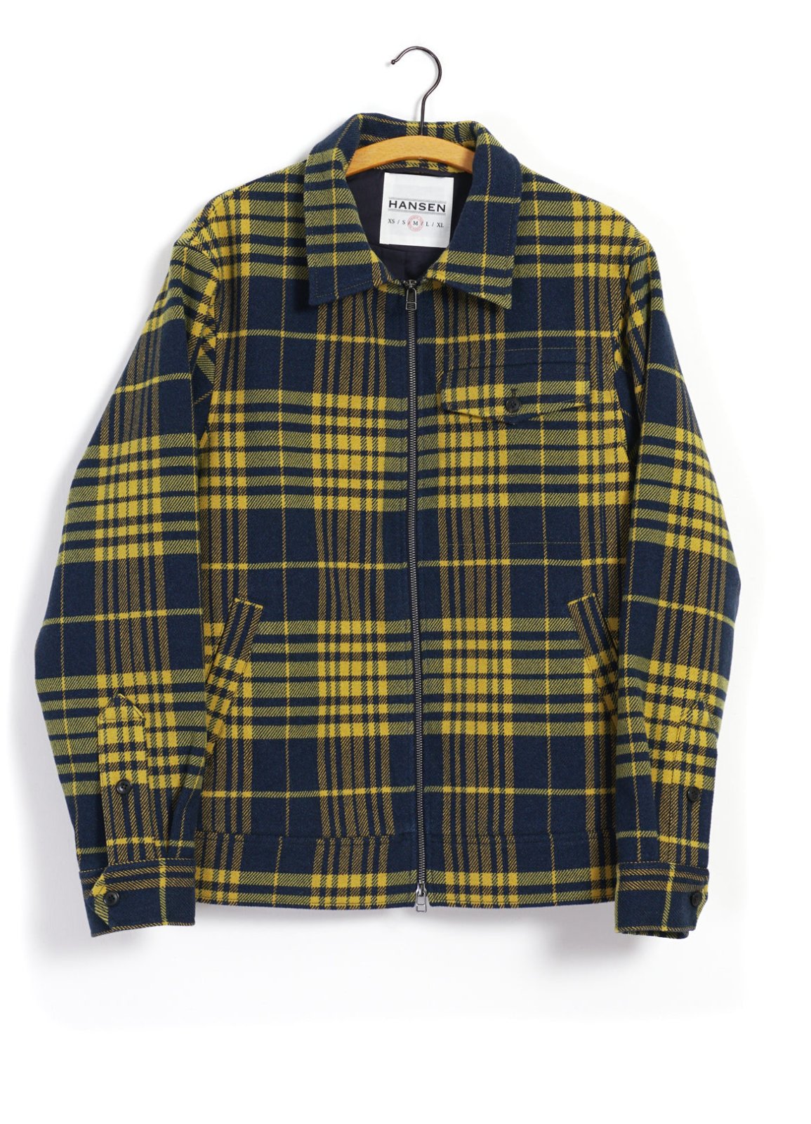 HANSEN GARMENTS - JARLE | Casual Zipper Jacket | Yellow Check - HANSEN Garments