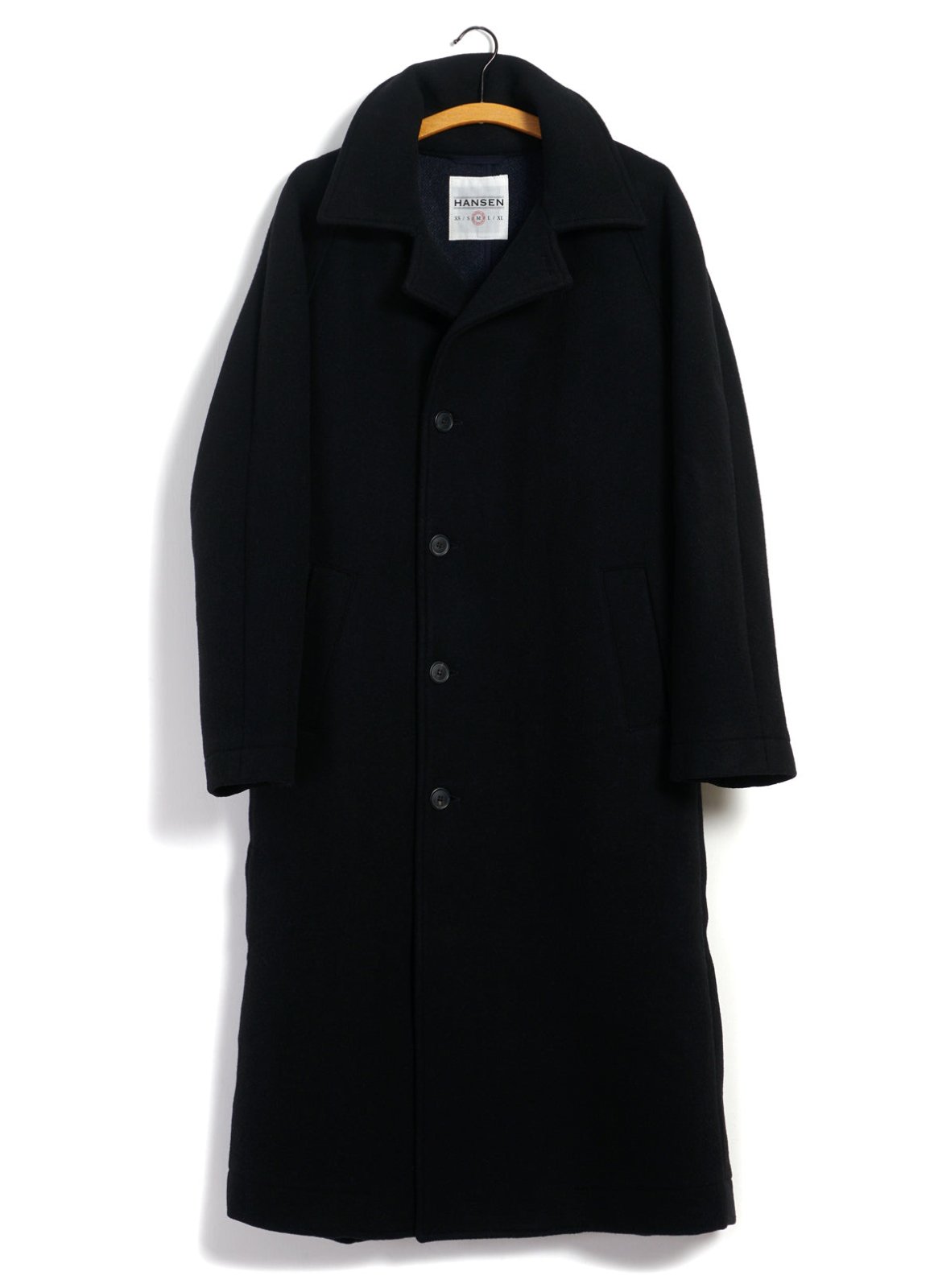 HANSEN GARMENTS - SIGFRED | Long Double Face Wool Coat | Black - HANSEN Garments