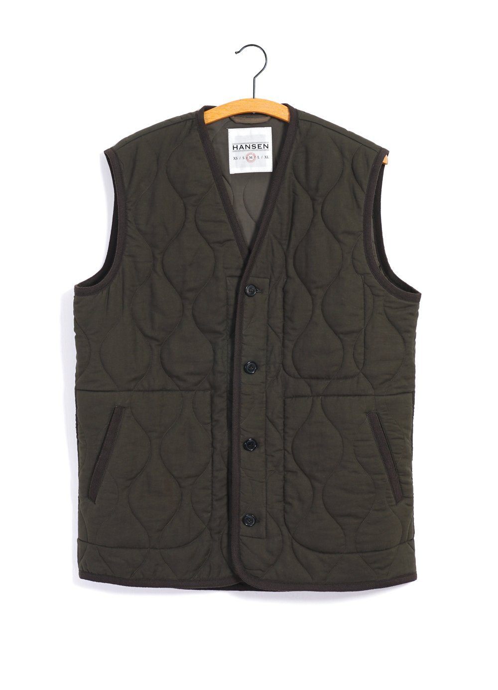 HANSEN Garments - TONY | Bonded Padded Vest | Dark Army - HANSEN Garments